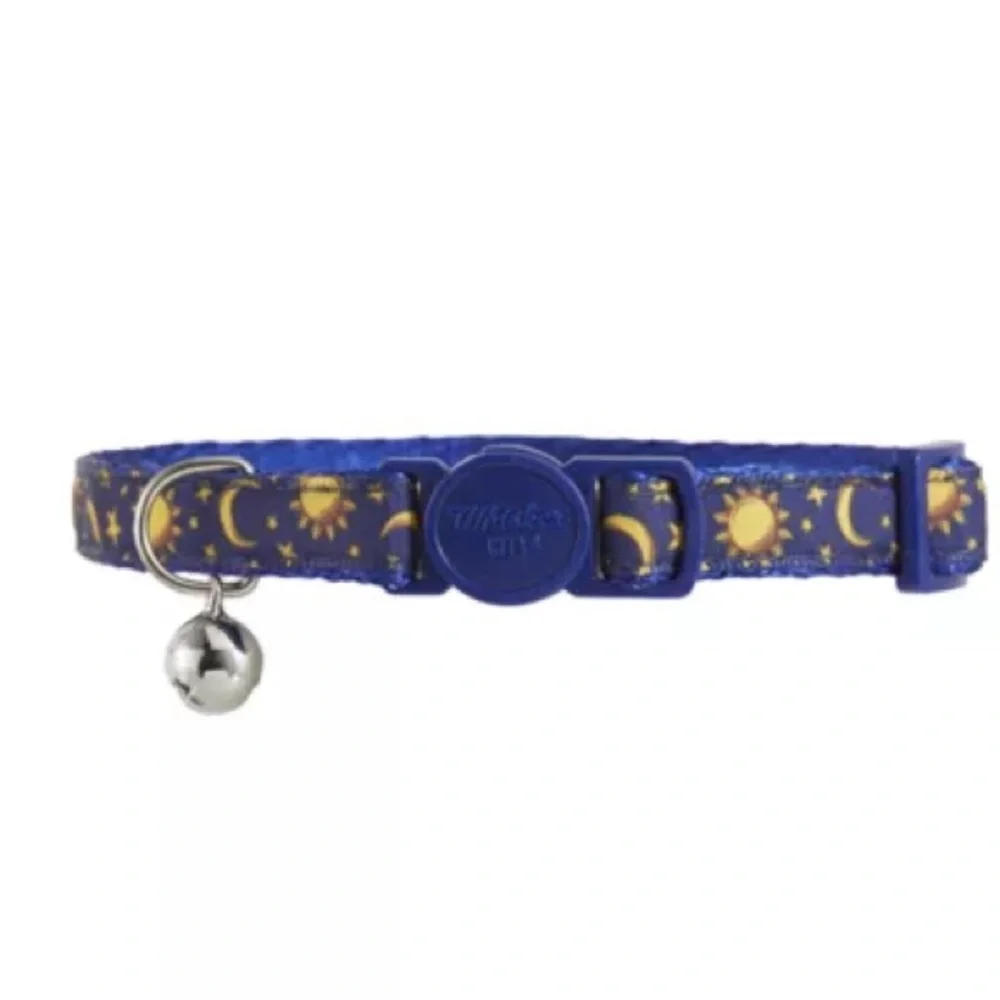 🐈 Whisker City Adult Moons & Stars Breakaway Easy-release Cat Collar Adjustable